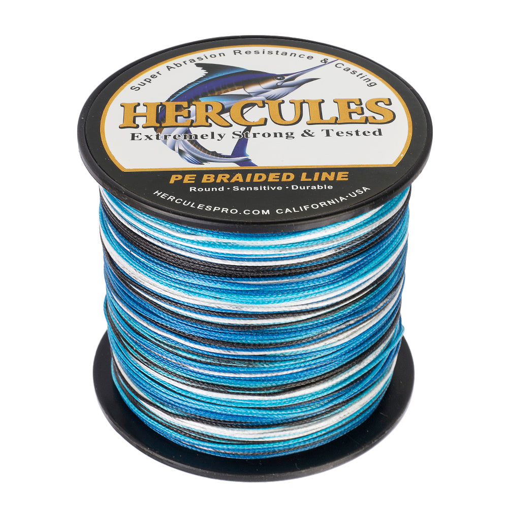 100M 109Yds Camo Blue 10lb-300lb HERCULES PE Braided Fishing Line 8 Strands