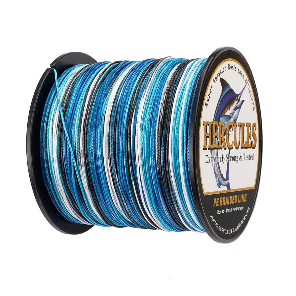 100M 109Yds Camo Blue 10lb-300lb HERCULES PE Braided Fishing Line 8 Strands