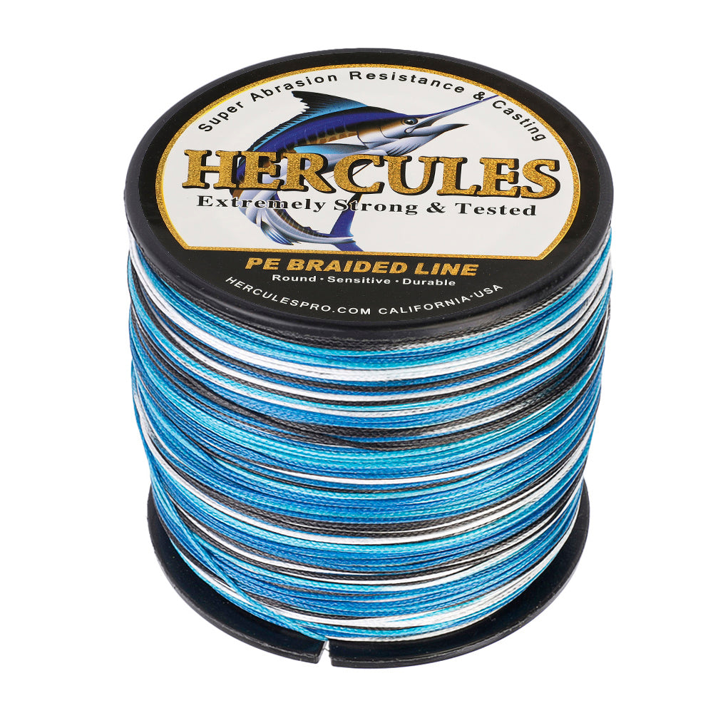 300M 328Yds Camo Blue 10lb-300lb HERCULES PE Braided Fishing Line 8 Strands