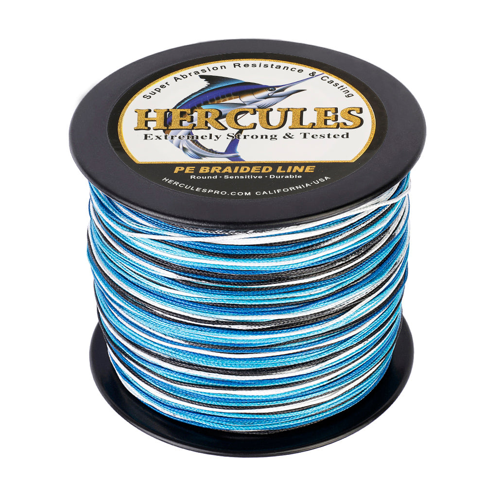 300M 328Yds Camo Blue 10lb-300lb HERCULES PE Braided Fishing Line 8 Strands
