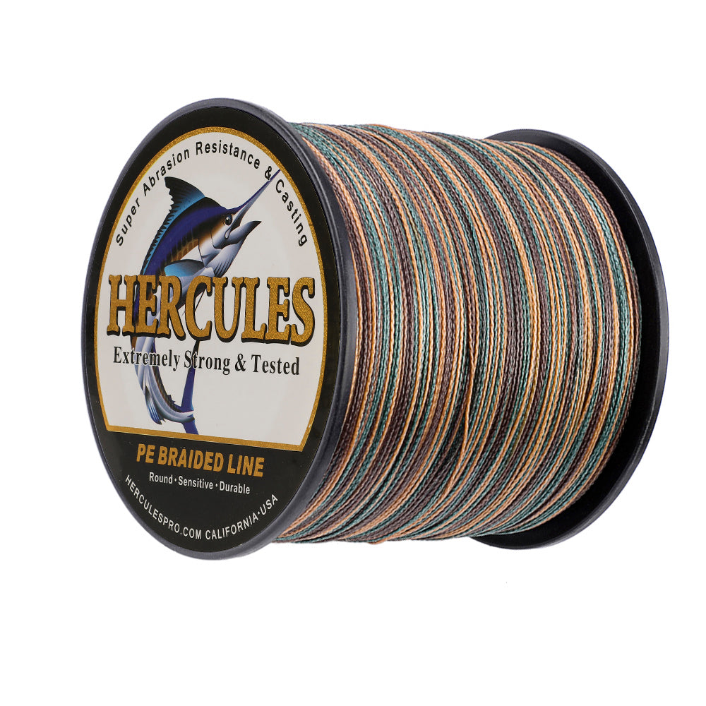 300M 328Yds Camouflage 6lb-100lb HERCULES PE PE Braided Fishing Line 4 Strands