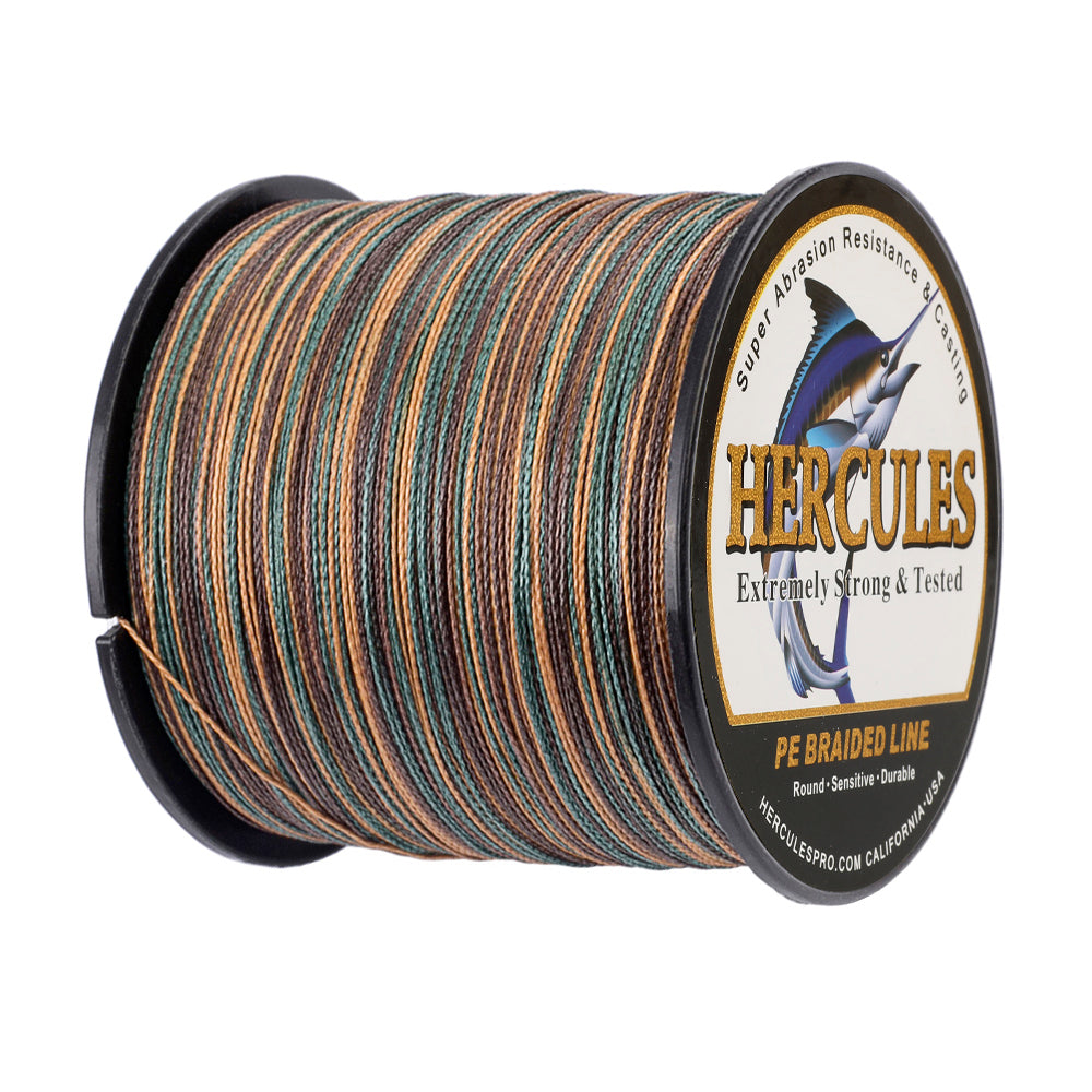 300M 328Yds Camouflage 6lb-100lb HERCULES PE PE Braided Fishing Line 4 Strands