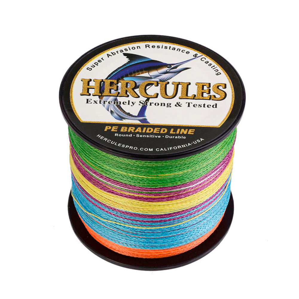 300M 328Yds Multicolor 6lb-100lb HERCULES PE PE Braided Fishing Line 4 Strands