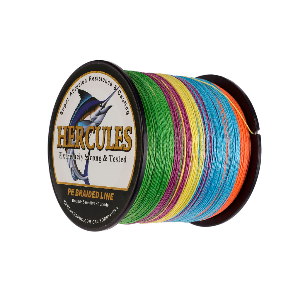 300M 328Yds Multicolor 6lb-100lb HERCULES PE PE Braided Fishing Line 4 Strands