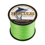 300M 328Yds Fluo Green 6lb-100lb HERCULES PE PE Braided Fishing Line 4 Strands
