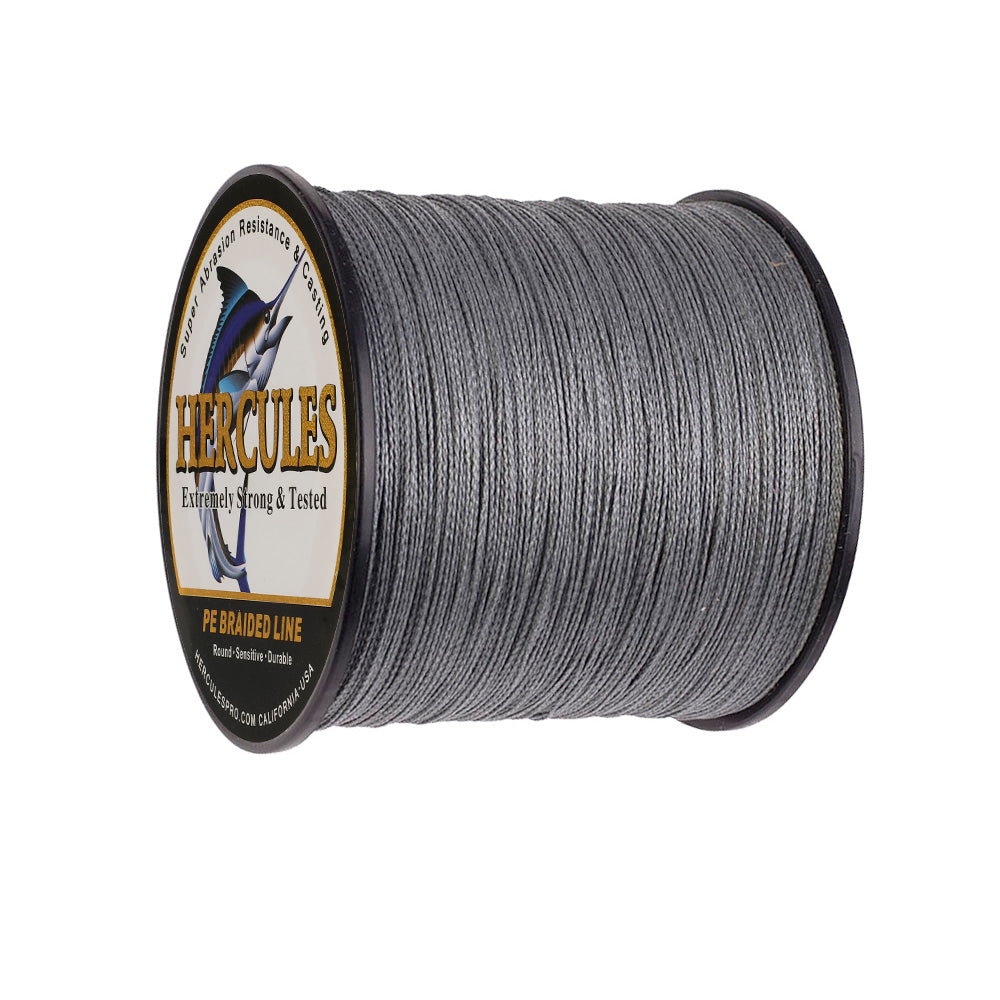 300M 328Yds Grau 6lb-100lb HERCULES PE PE geflochtene Angelschnur 4 Stränge