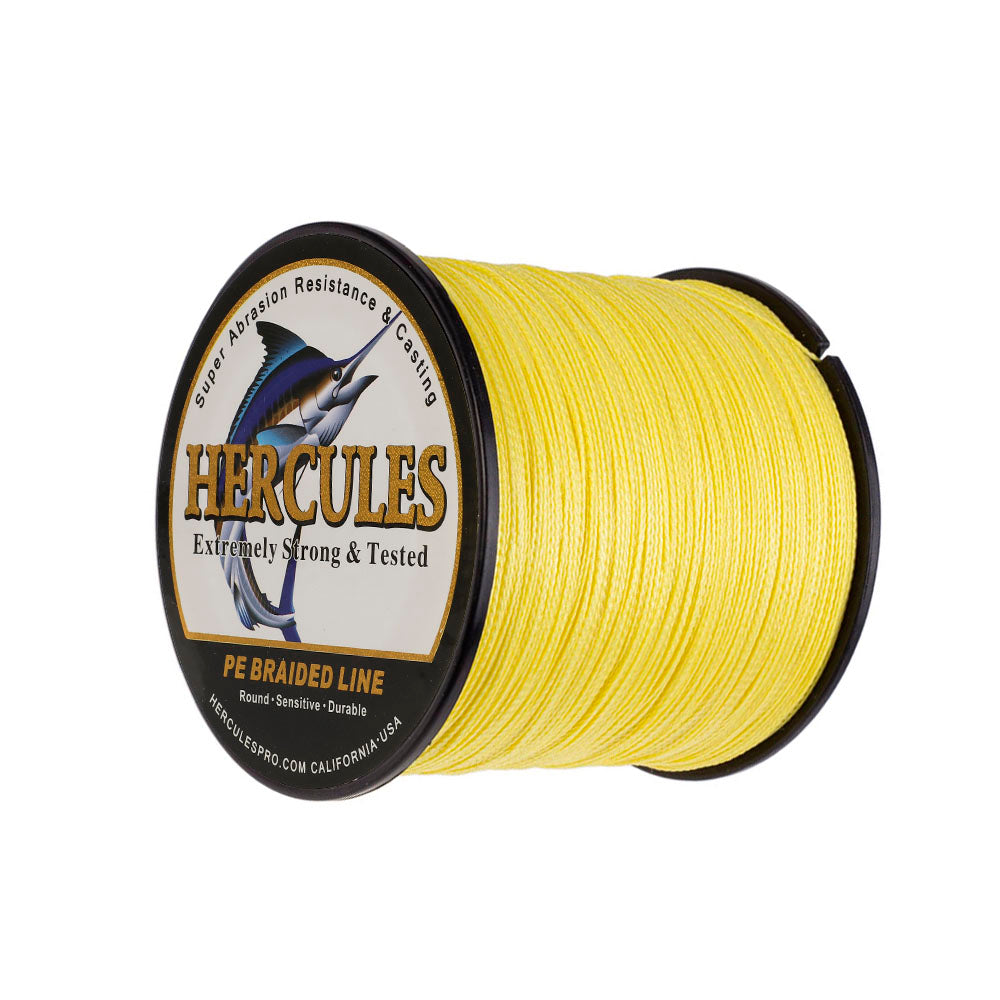 300M 328Yds Gelb 6lb-100lb HERCULES PE PE geflochtene Angelschnur 4 Stränge