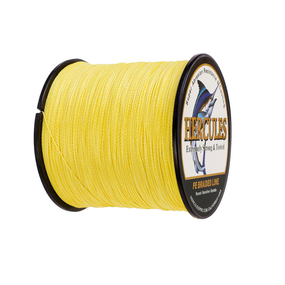 300M 328Yds Gelb 6lb-100lb HERCULES PE PE geflochtene Angelschnur 4 Stränge