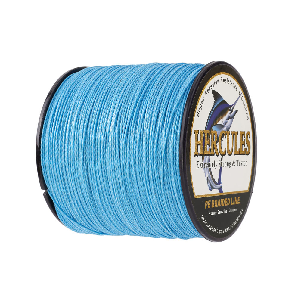 300M 328Yds Blue 6lb-100lb HERCULES PE PE Braided Fishing Line 4 Strands