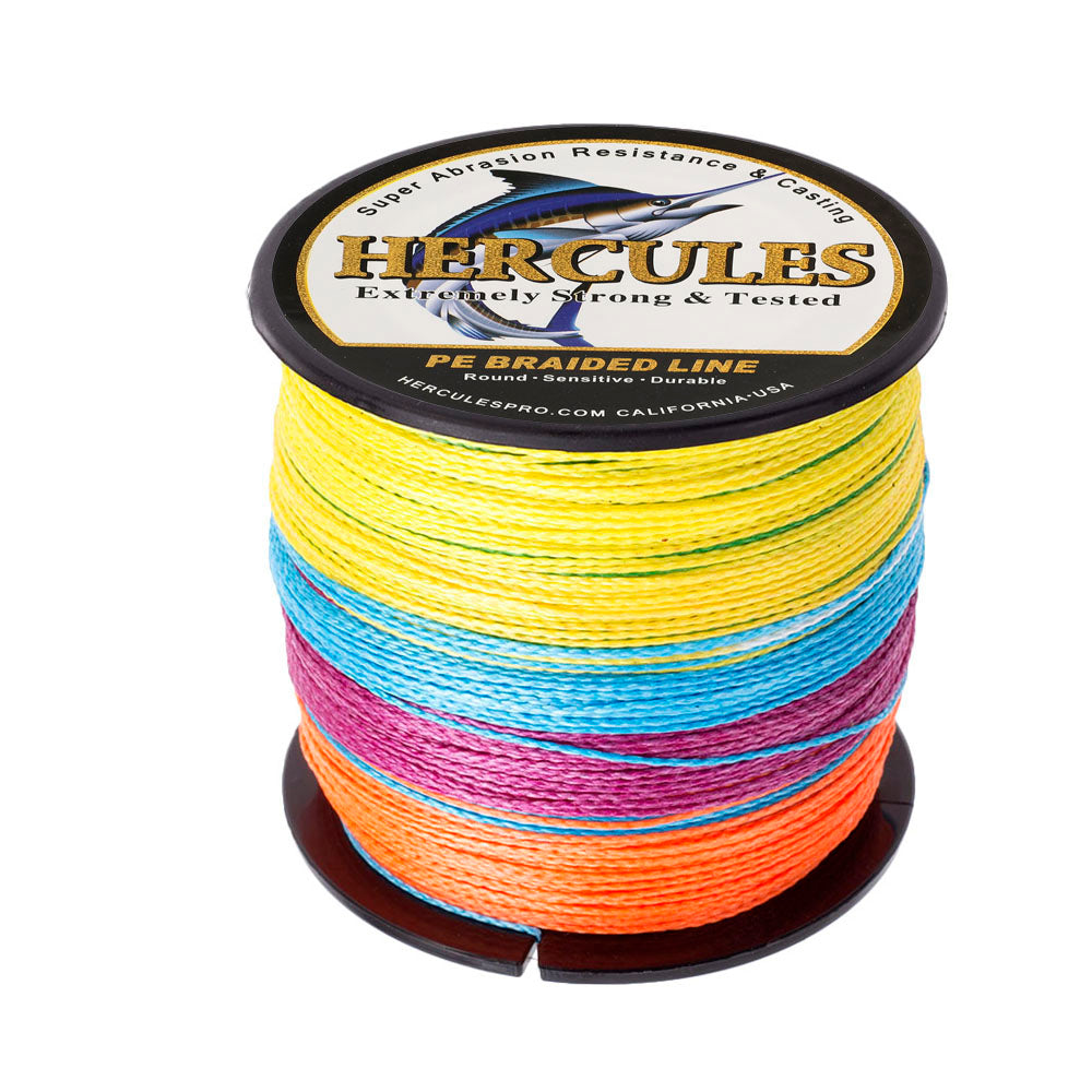 300M 328Yds Multicolor 6lb-100lb HERCULES PE PE Braided Fishing Line 4 Strands