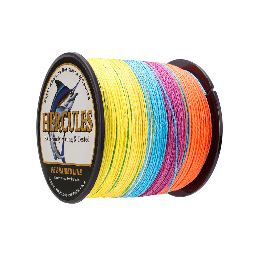 300M 328Yds Multicolor 6lb-100lb HERCULES PE PE Braided Fishing Line 4 Strands