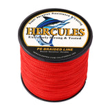 300M 328Yds Rot 6lb-100lb HERCULES PE PE geflochtene Angelschnur 4 Stränge