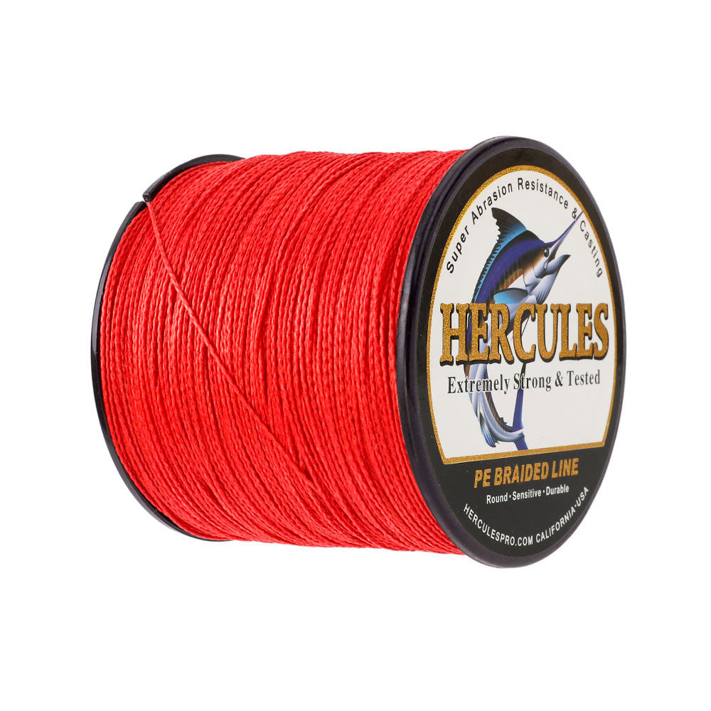 300M 328Yds Rot 6lb-100lb HERCULES PE PE geflochtene Angelschnur 4 Stränge