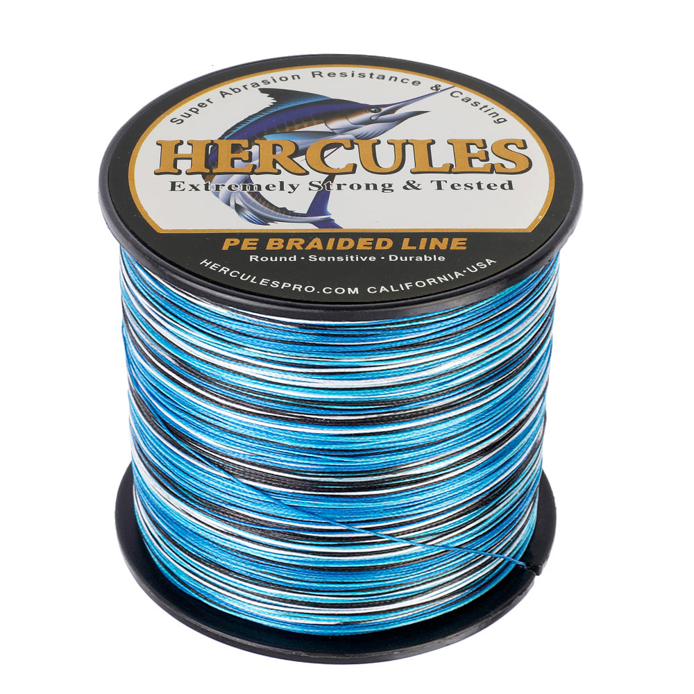 500M 547Yds Camo Blue 10lb-300lb HERCULES PE Braided Fishing Line 8 Strands