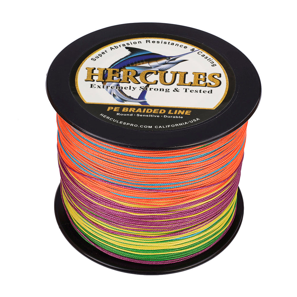 500M 547Yds Multicolor 10lb-300lb HERCULES PE Braided Fishing Line 8 Strands
