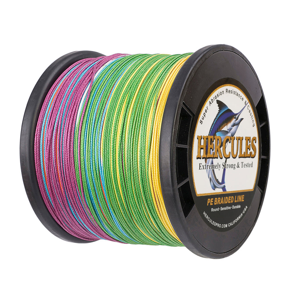 500M 547Yds Multicolor 10lb-300lb HERCULES PE Braided Fishing Line 8 Strands