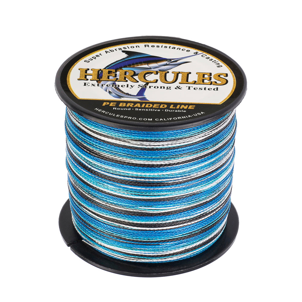 500M 547Yds Camo Blue 6lb-100lb HERCULES PE geflochtene Angelschnur 4 Stränge