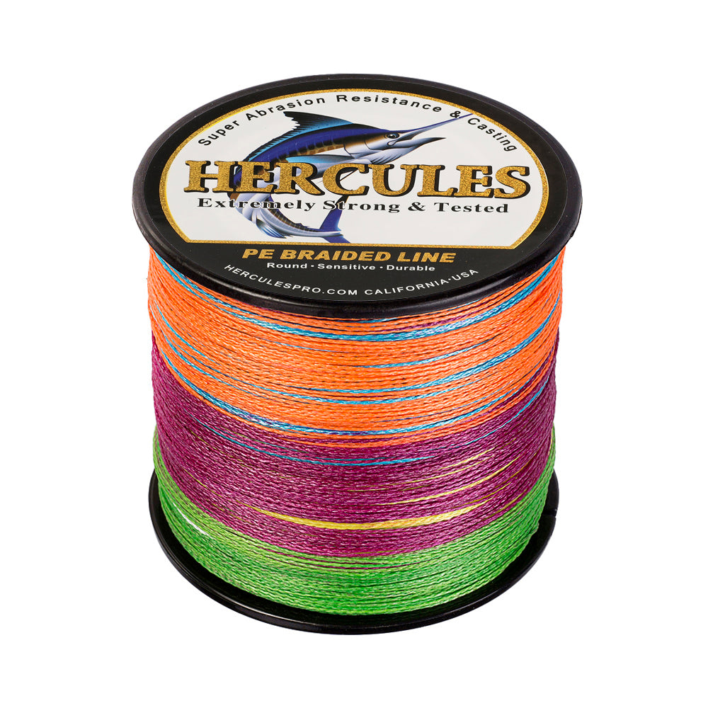 500M 547Yds Mehrfarbig 6lb-100lb HERCULES PE geflochtene Angelschnur 4 Stränge