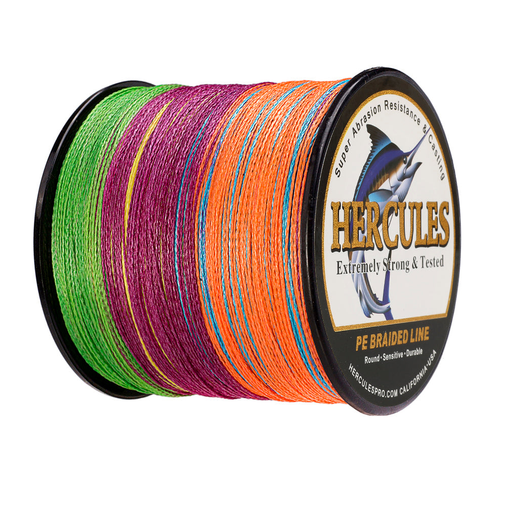 500M 547Yds Mehrfarbig 6lb-100lb HERCULES PE geflochtene Angelschnur 4 Stränge