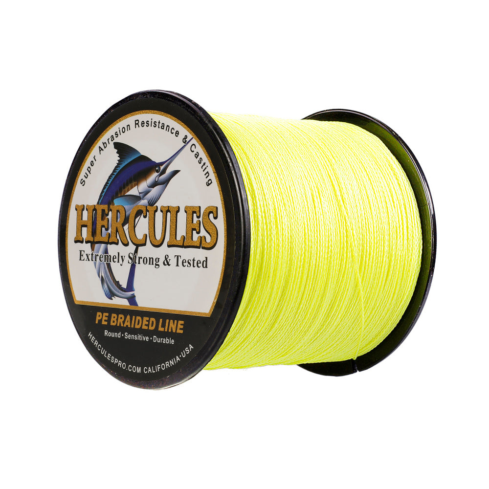 500M 547Yds Fluo Yellow 6lb-100lb HERCULES PE geflochtene Angelschnur 4 Stränge