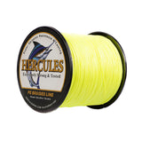 500M 547Yds Fluo Yellow 6lb-100lb HERCULES PE geflochtene Angelschnur 4 Stränge