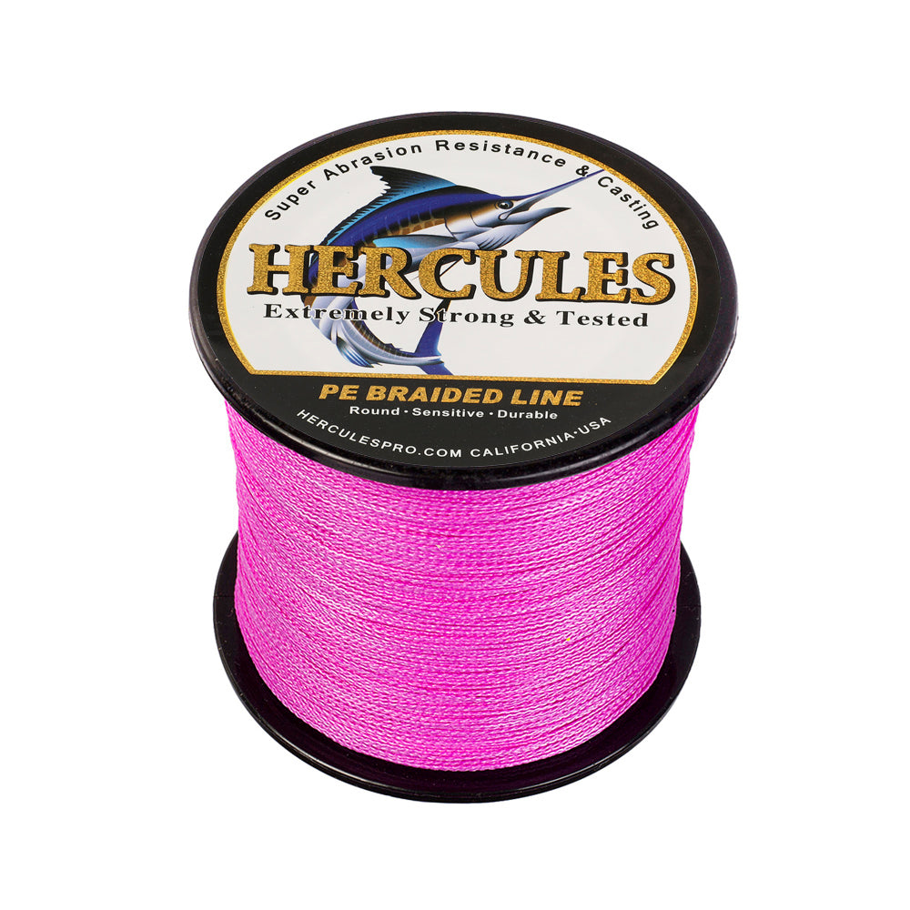 500M 547Yds Pink 6lb-100lb HERCULES PE Braided Fishing Line 4 Strands