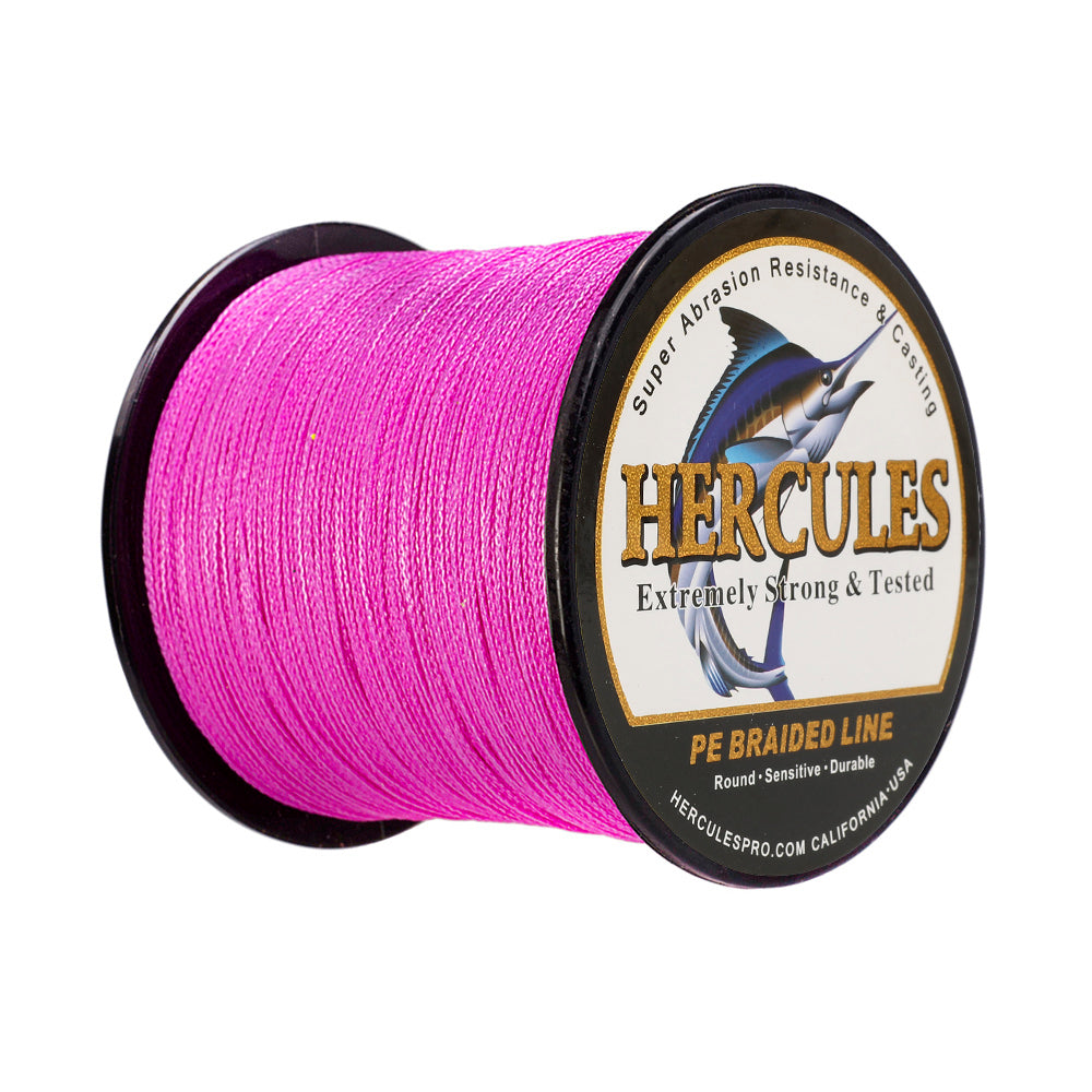 500M 547Yds Pink 6lb-100lb HERCULES PE Braided Fishing Line 4 Strands