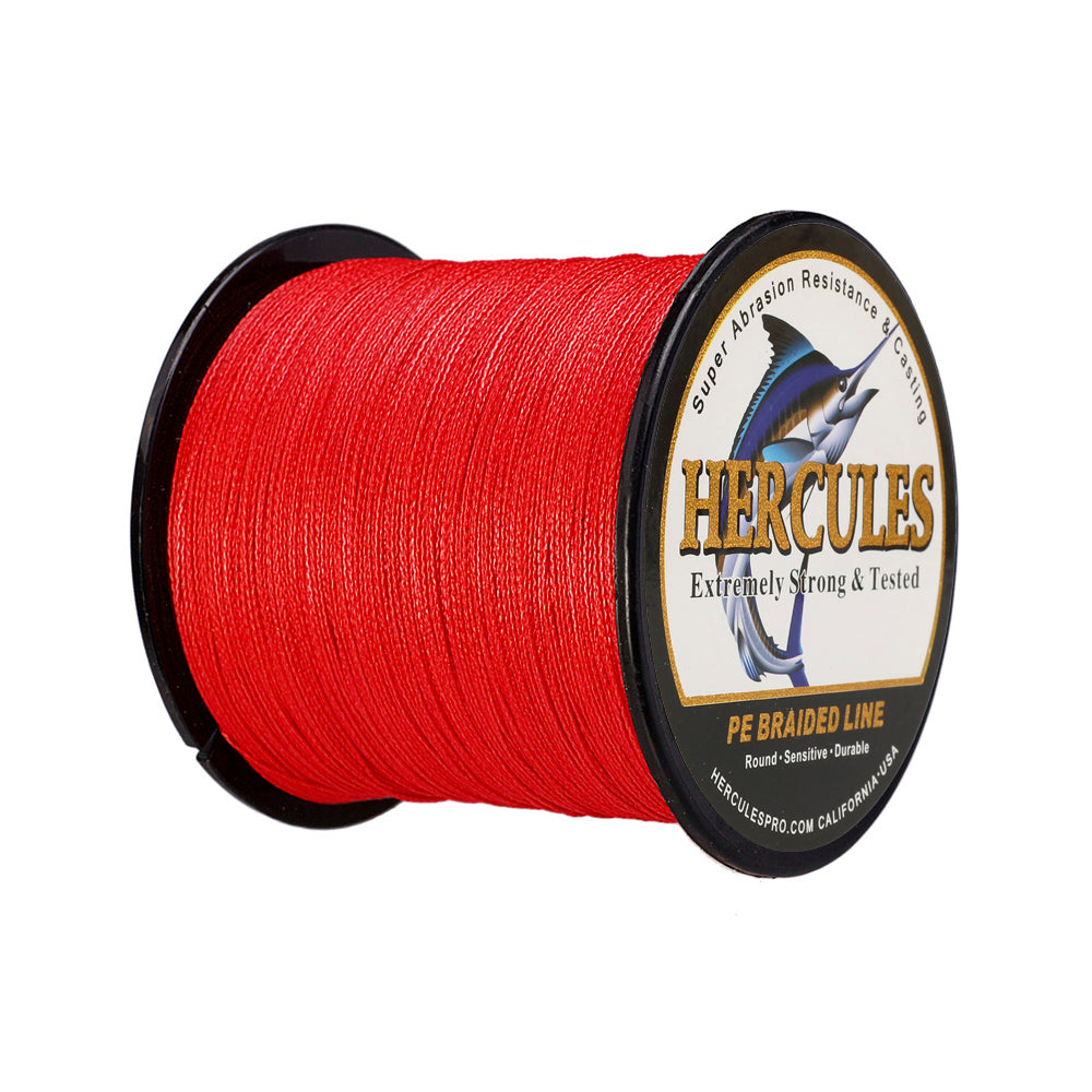 500M 547Yds Red 6lb-100lb HERCULES PE Braided Fishing Line 4 Strands