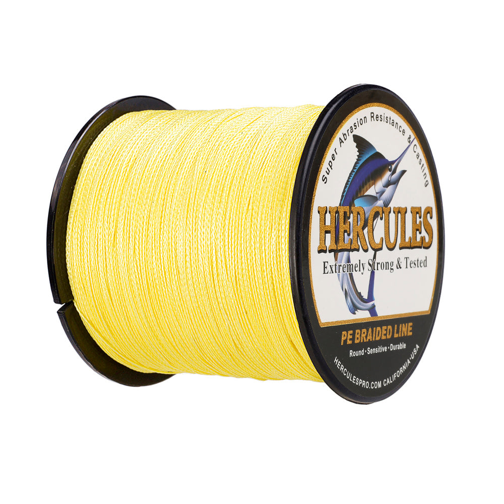 500M 547Yds Yellow 6lb-100lb HERCULES PE Braided Fishing Line 4 Strands