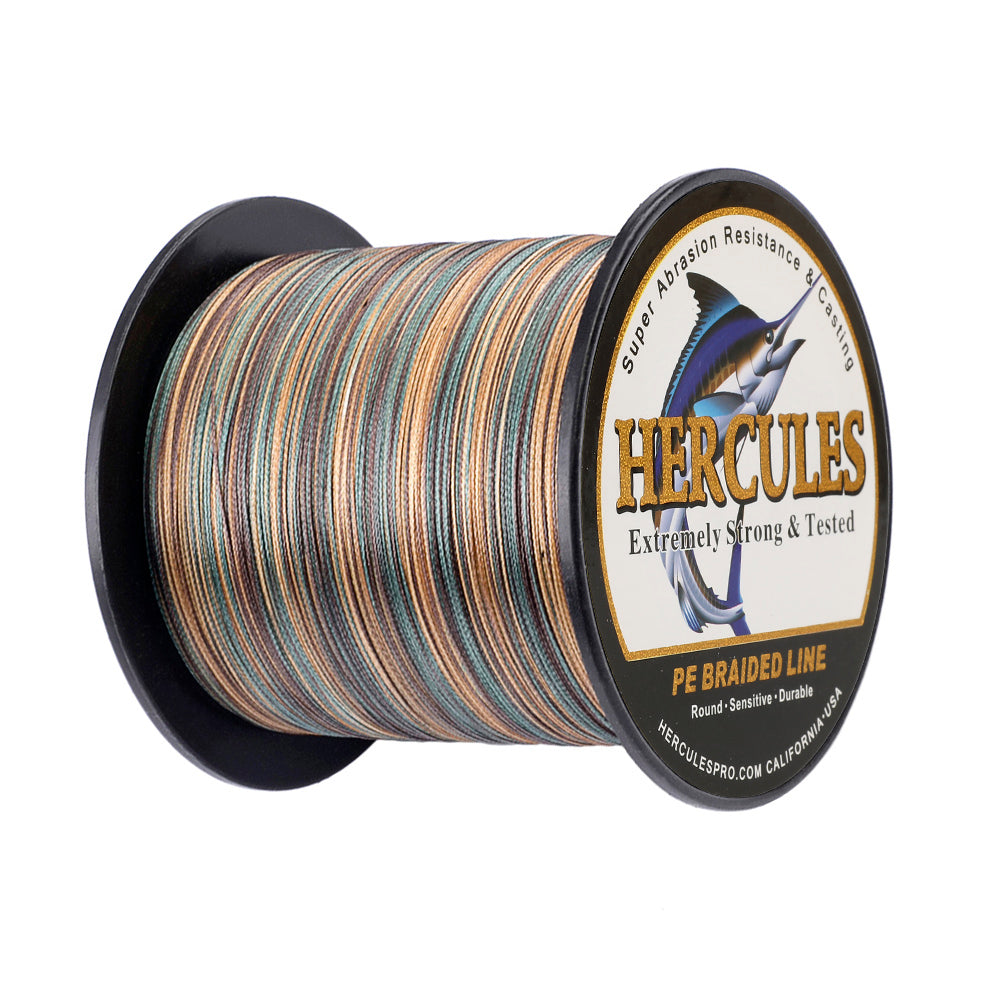 500M 547Yds Camouflage 6lb-100lb HERCULES PE Braided Fishing Line 4 Strands
