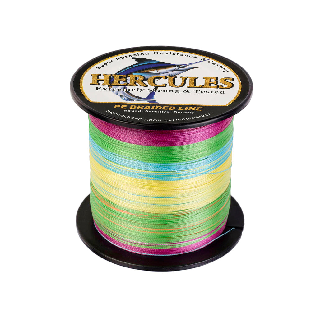 500M 547Yds Mehrfarbig 6lb-100lb HERCULES PE geflochtene Angelschnur 4 Stränge