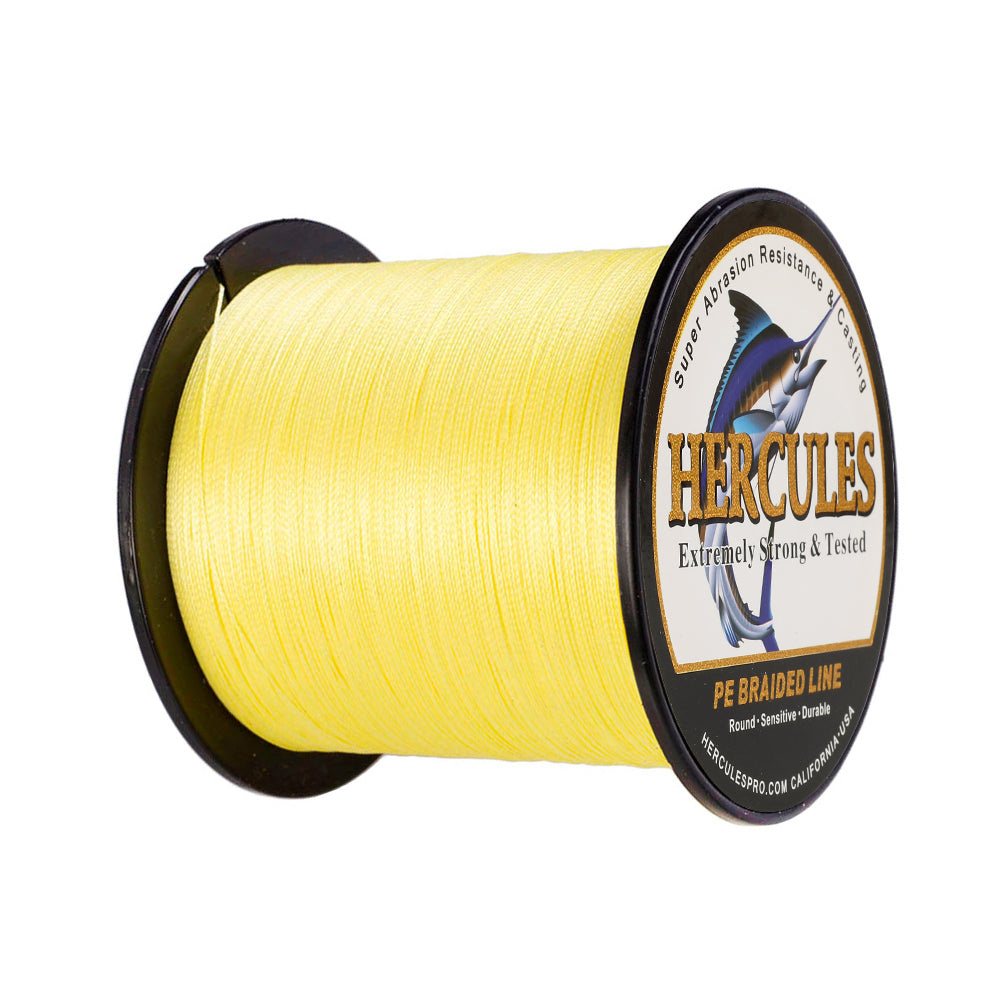 500M 547Yds Yellow 6lb-100lb HERCULES PE Braided Fishing Line 4 Strands