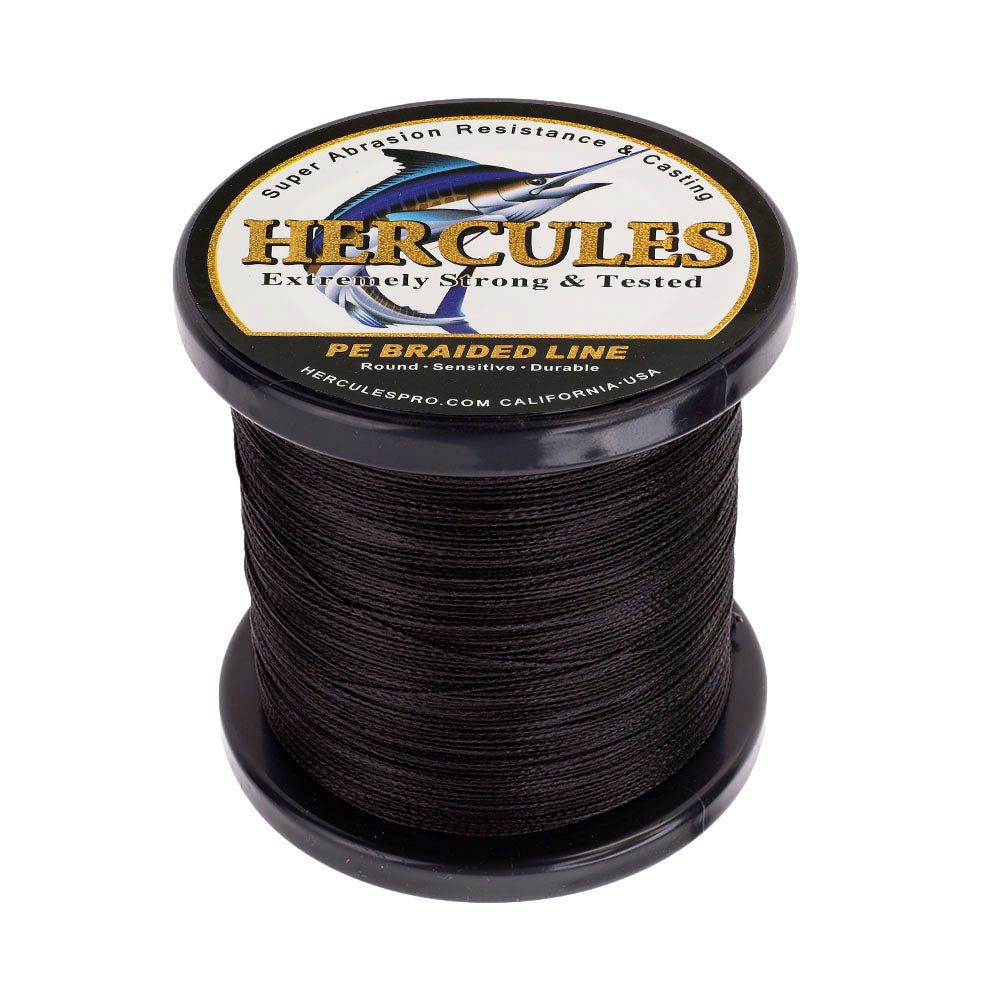 500M 547Yds Black 6lb-100lb HERCULES PE Braided Fishing Line 4 Strands