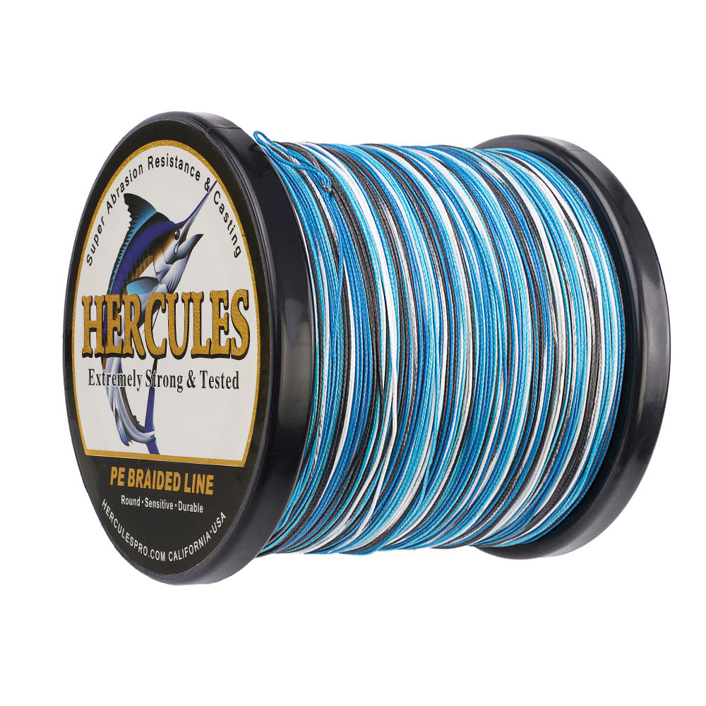 500M 547Yds Camo Blue 10lb-300lb HERCULES PE Braided Fishing Line 8 Strands