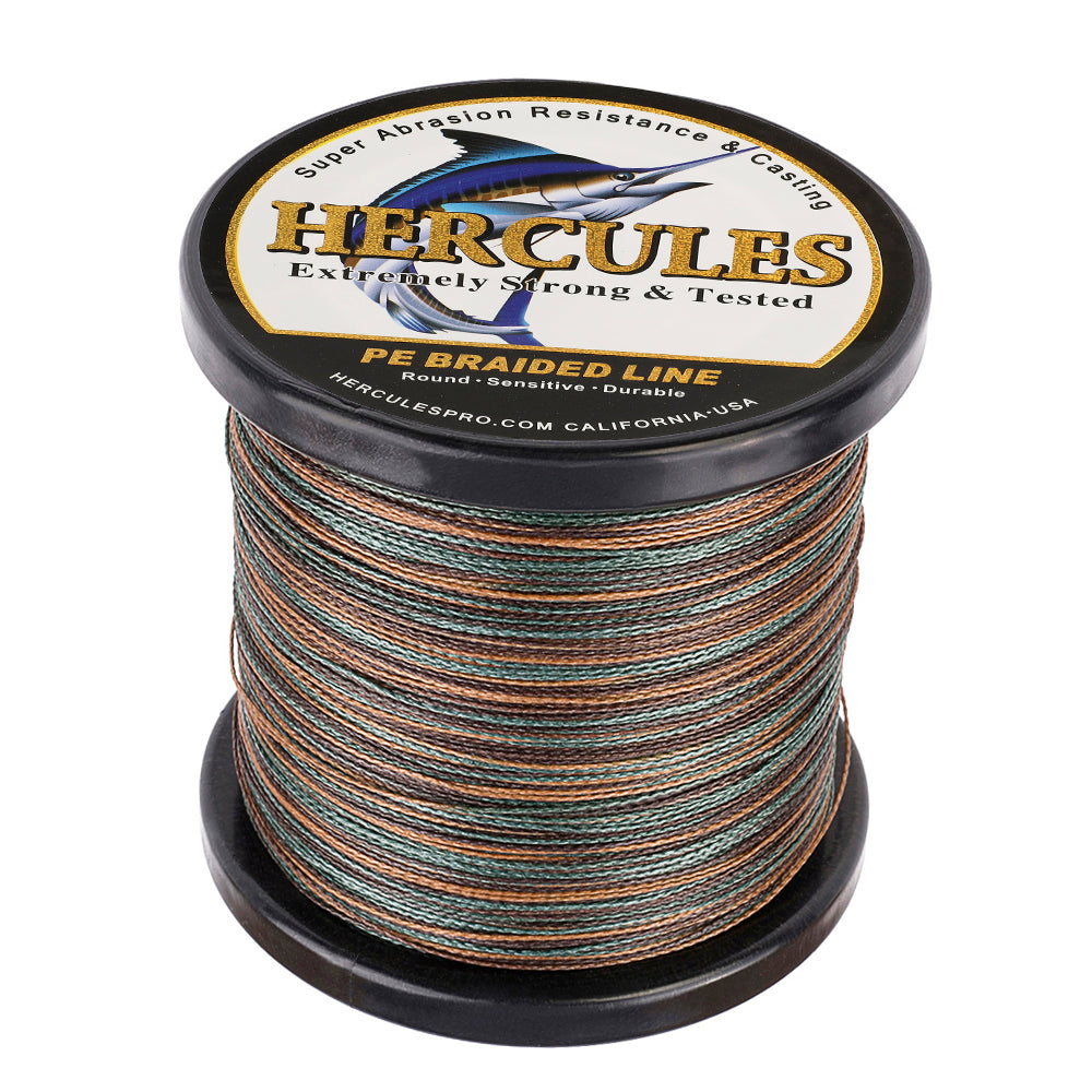 500M 547Yds Camouflage 6lb-100lb HERCULES PE Braided Fishing Line 4 Strands