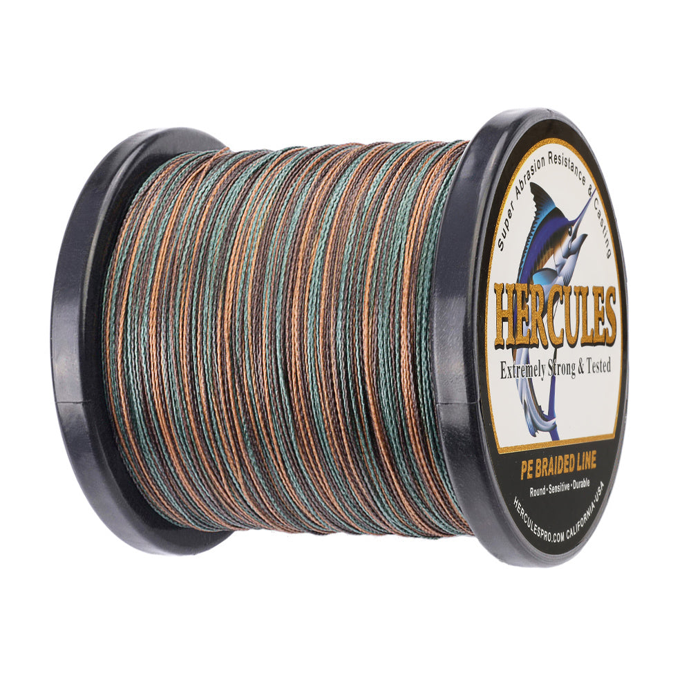 500M 547Yds Camouflage 6lb-100lb HERCULES PE Braided Fishing Line 4 Strands
