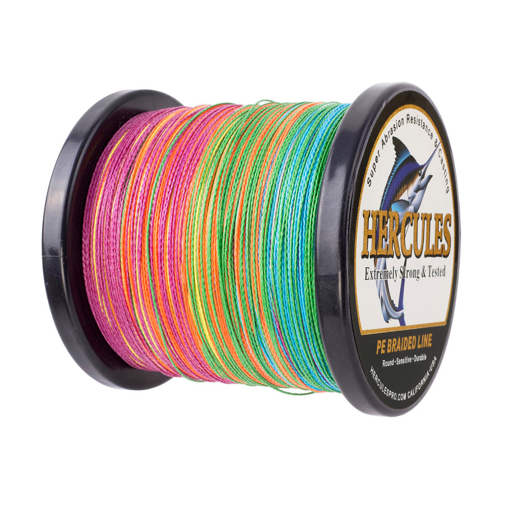 500M 547Yds Mehrfarbig 6lb-100lb HERCULES PE geflochtene Angelschnur 4 Stränge