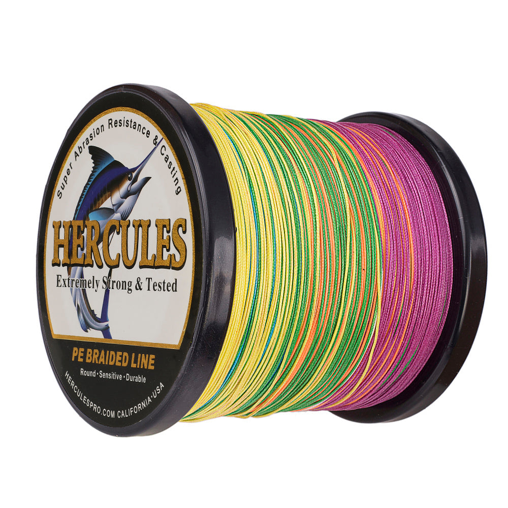 500M 547Yds Multicolor 10lb-300lb HERCULES PE Braided Fishing Line 8 Strands