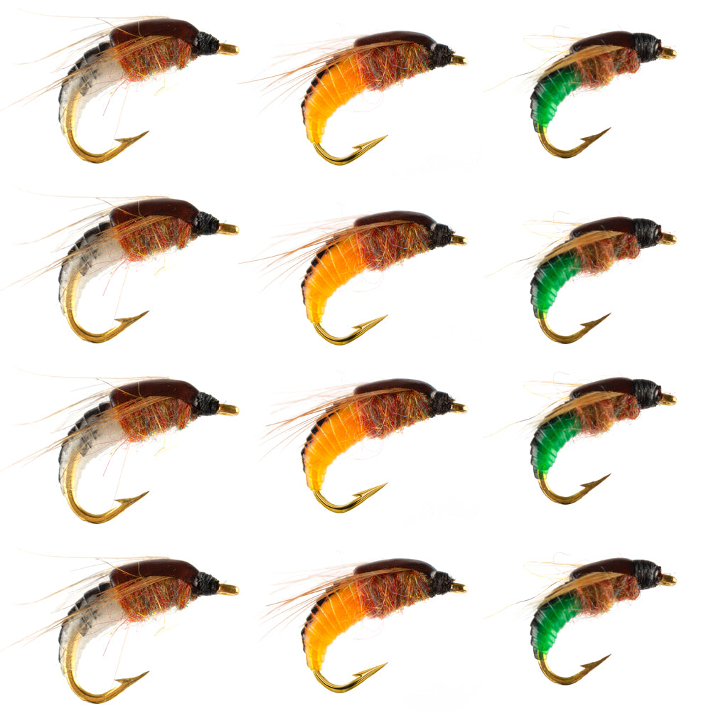 HERCULES Sturdy Realistic Nymph Scud Flies, Fly Fishing Lures, Wet Flies