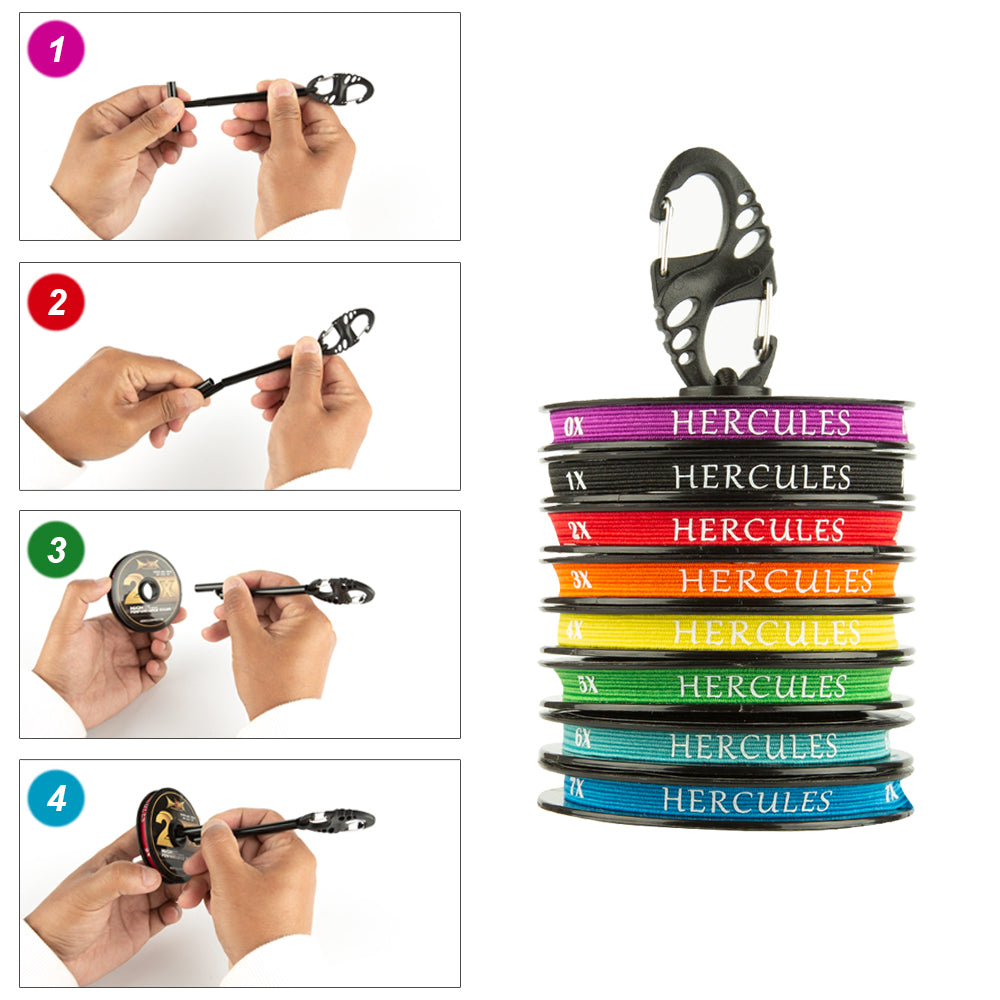 HERCULES Fly Fishing Tippet Pack of 3 with Fly Tippet holder 55 Yards