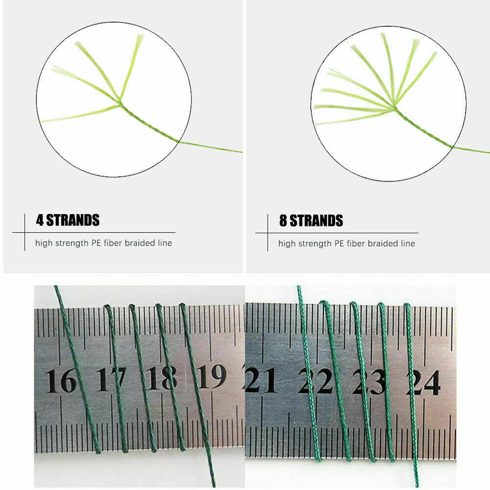 2000M 2187Yds White 10lb-200lb HERCULES PE Braided Fishing Line 8 Strands