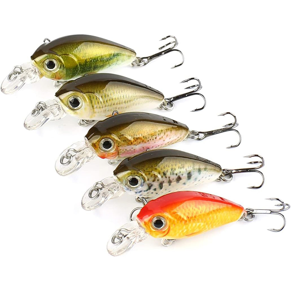 HERCULES Mini Crank Baits 4,5 cm 3,5 g 5 pezzi con scatola in PP