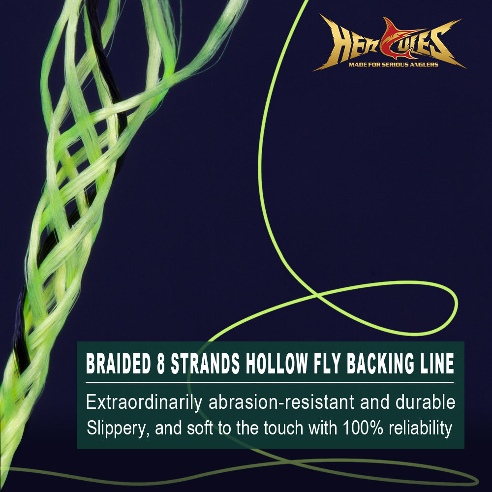 HERCULES Braided Fly Fishing Line Backing with Long-lasting Color