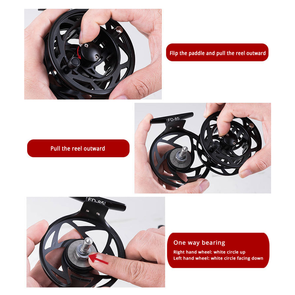 HERCULES Fly Fishing Reel with Push Button Release, Aluminum Alloy