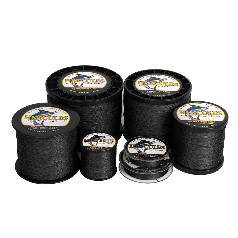 1000M 1094Yds Black 6lb-100lb HERCULES PE PE Braided Fishing Line 4 Strands