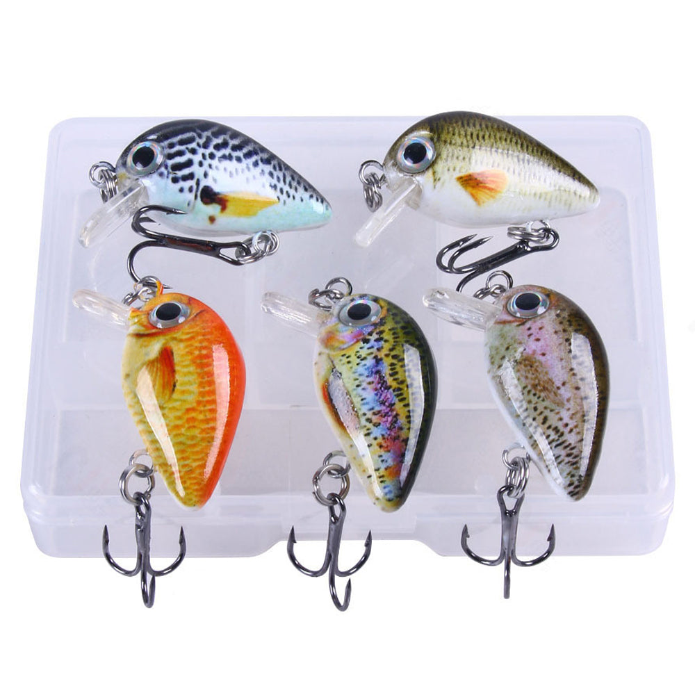 HERCULES 5 Pz/scatola Mini Crankbaits Set Esche da Pesca Esche Rigide Swimbaits Barca Oceano Topwater Esche per Trota Spigola Persico Esche da Pesca