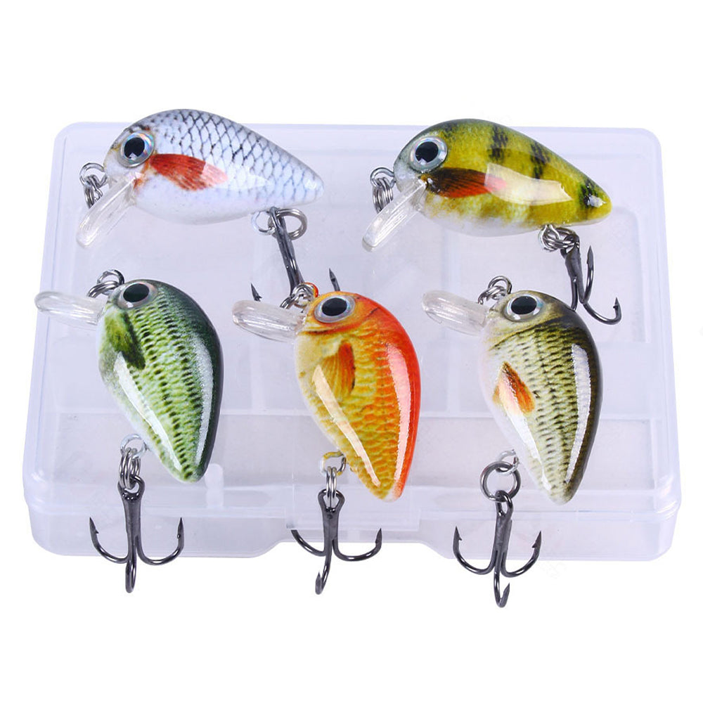 HERCULES 5 Pz/scatola Mini Crankbaits Set Esche da Pesca Esche Rigide Swimbaits Barca Oceano Topwater Esche per Trota Spigola Persico Esche da Pesca