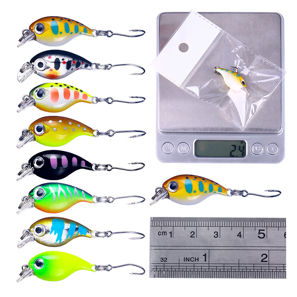 HERCULES 1.4" Micro Crankbait Single Hook Floating Fishing Lure