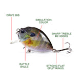 HERCULES 2.36" Crankbait Shallow Crank Lure Fishing Lures