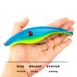 HERCULES Simulated Pike Lure, Submersible Plastic Bait Sinking Lure